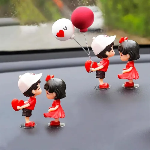 Miniatura 10 de Decoración de coche de acción de caricaturas para parejas, lindos adornos para automóvil, decoración interior del automóvil, lindo adorno