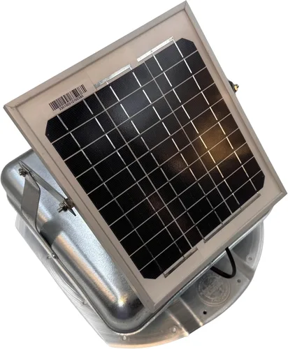 Miniatura 7 de Mega RoofBlaster ajustable para contenedores de envío Conex acanalados de 3.5 pulgadas (galvanizado) Ventilador solar de techo Ventilador