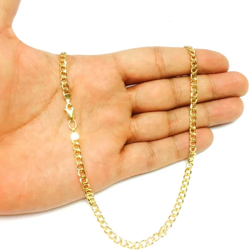 Miniatura 4 de Jewelry Affairs 14K Yellow Gold Filled Solid Curb Chain Necklace, 3.6mm