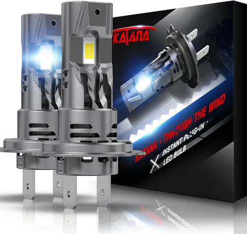 Miniatura 9 de KATANA Bombillas H4 mejoradas, 18000LM 6500K xenón blanco súper brillante tamaño mini con ventilador de refrigeración, luz antiniebla lista