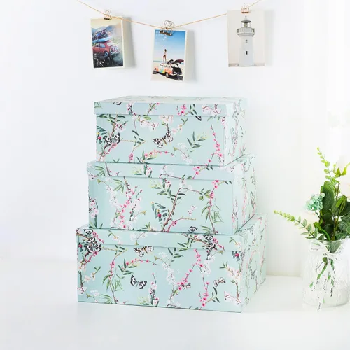 Miniatura 2 de Soul & Lane Cajas de almacenamiento de fotos de mariposas en vuelo (juego de 3): cajas anidables con tapas, contenedores de cartón decorativos