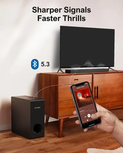 Miniatura 7 de ULTIMEA Barras de sonido para Smart TV con Dolby Atmos, sistema de sonido envolvente 3D para altavoces de TV, barra de sonido 2.1 para TV