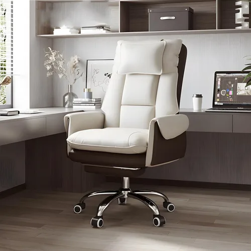 Miniatura 10 de Ergonomic High-Back Executive Office Chair with Footrest,Adjustable Lumbar Support & 360° Swivel,Heavy-Duty Metal Base PU Leather Desk Chair for