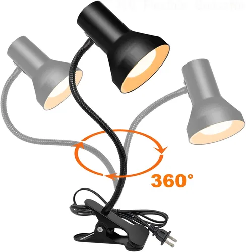 Miniatura 3 de WimiSom Lámpara de escritorio, lámparas de mesa para cuidado de los ojos, lámpara de cuello de cisne de rotación de 360°, luz de libro de lectura