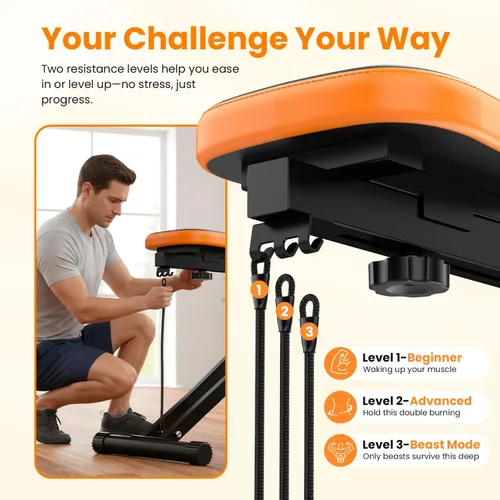 Miniatura 4 de OWLSKY - Máquina de remo y sentadillas para entrenamiento en casa, plegable con asistencia para sentadillas y entrenador de remo con monitor LCD, 3