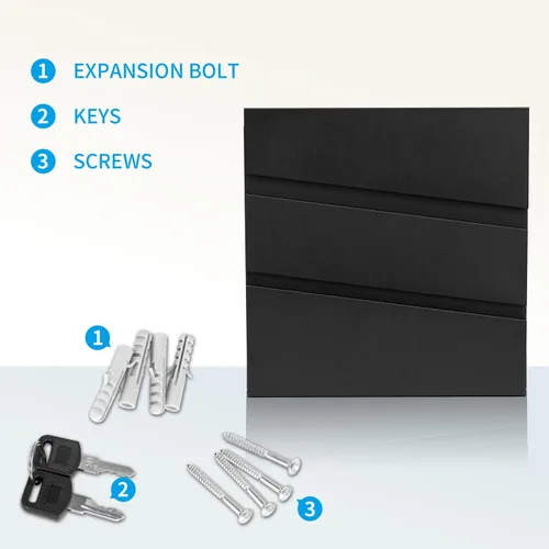 Miniatura 6 de Buzón de Pared con Cerradura y Llaves, Buzón de Seguridad con Llavero para Exterior de la Casa, Buzón de Correo con Cerradura, Buzón de Metal