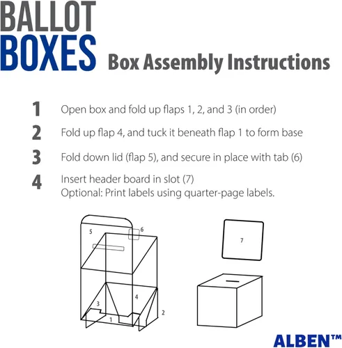 Miniatura 5 de ALBEN Urna blanca brillante de 6 x 6 x 6 pulgadas (paquete de 12) – Caja de boletos versátil para rifas, cajas de sugerencias y donaciones, cabecera