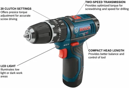 Miniatura 2 de Bosch PS130N taladro/controlador de martillo de 12 V máx. de 3/8 pulg. (herramienta desnuda)