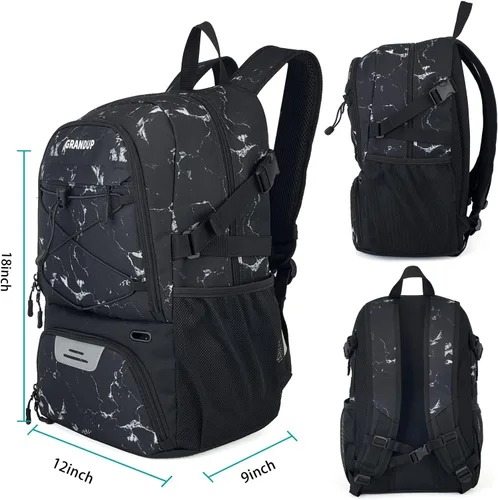 Miniatura 3 de GRANDUP - Mochila de baloncesto con compartimento para pelota y zapatos. Adecuada para voleibol, fútbol, natación, gimnasio, viajes y escuela