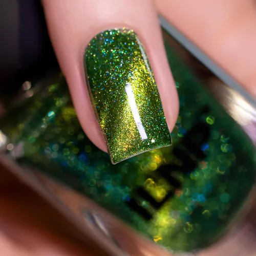 Miniatura 2 de ILNP Frankie Esmalte de uñas holográfico magnético verde monstruo