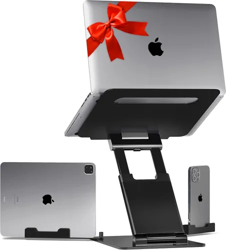 Miniatura 12 de Lifelong Soporte ergonómico ajustable para laptop para escritorio, altura de hasta 20 pulgadas, soporte elevador portátil para computadora portátil