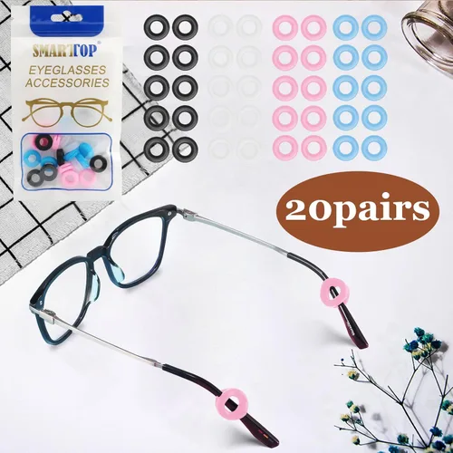 Miniatura 2 de SMARTTOP 20 pares de agarraderas para las orejas, ganchos para las orejas, cómodos y antideslizantes, para niños y adultos, lentes de sol, lentes