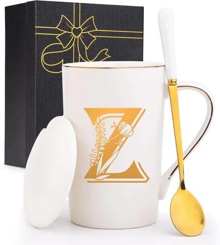 Miniatura 8 de Tazas personalizadas con iniciales en letra A con flores, taza de café personalizada con letra A, tazas personalizadas con letras geniales