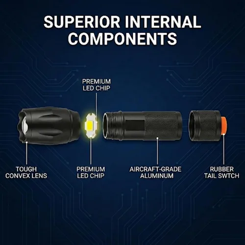 Miniatura 5 de Linterna LED de alto lúmenes, paquete de 5 linternas tácticas para camping, senderismo, pasear perros - Potentes linternas de emergencia con 5 modos