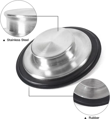 Miniatura 6 de CORNERJOY Colador de cesta de fregadero de cocina de acero inoxidable resistente con borde de 4.5 pulgadas de diámetro y tapón de fregadero