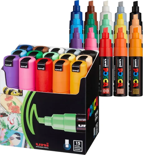 Uni-POSCA PC8K15C conjunto de 15 marcadores de pintura