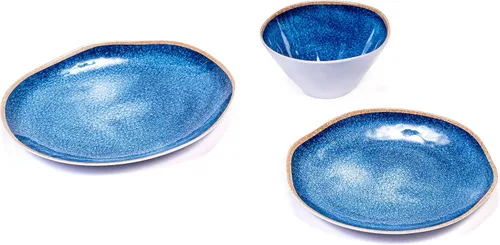 Miniatura 4 de Prepara Juego de vajilla de melamina de 12 piezas, cerámica azul