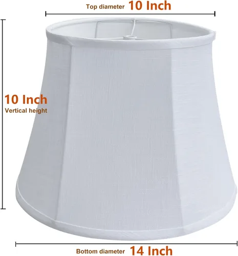 Miniatura 2 de Juego de dos pantallas Tootoo Star blancas para lámpara, juego de pantallas de tela de barril grandes para lámpara de pie y de mesa, 10 x 14 x 10