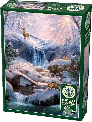 Miniatura 2 de Cobble Hill - Rompecabezas de 1000 piezas - Mystic Falls in Winter - Muestra de póster incluido