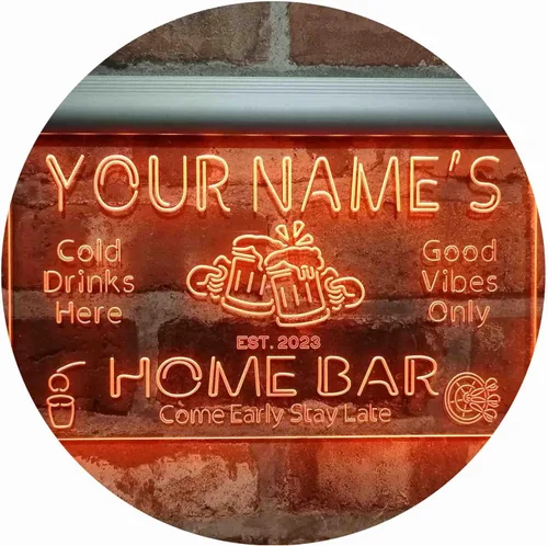 Miniatura 14 de ADVPRO Letrero de neón LED de doble color personalizado con tu nombre para bar casero de cerveza, año de establecimiento, blanco y morado, 16 x 12