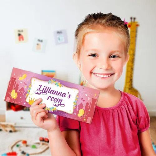 Miniatura 5 de Letrero personalizado con nombre de niña/niño, letrero decorativo personalizado para dormitorio de niños, tienda de campaña de castillo, Navidad