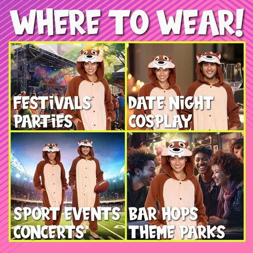 Miniatura 4 de Funziez! - Disfraz de Halloween para adultos, disfraz de animales y criaturas marinas, mameluco afelpado para cosplay, para mujeres y hombres