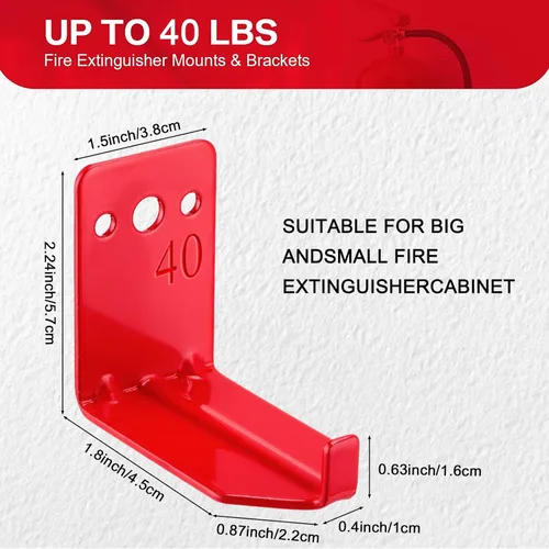 Miniatura 2 de Queekay Paquete de 20 soportes universales para extintor de incendios de 5 a 40 libras, soporte de gancho de pared (estilo clásico)