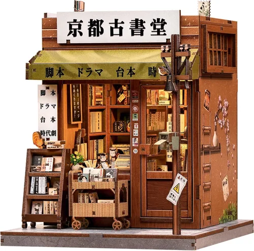 Miniatura 16 de Kit de Rincón de Libros, Kits de Casa en Miniatura DIY para Adultos y Adolescentes, Casa de Muñecas Pequeña Booknook Casa de Jardín Estantería