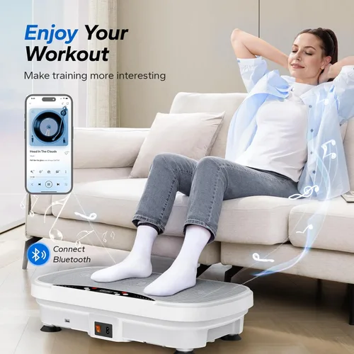 Miniatura 2 de MERACH Vibration Plate Exercise Machine, Vibration Plate for Lymphatic Drainage Weight Loss, Vibrating Plate Exercise Machine with Bluetooth and LED