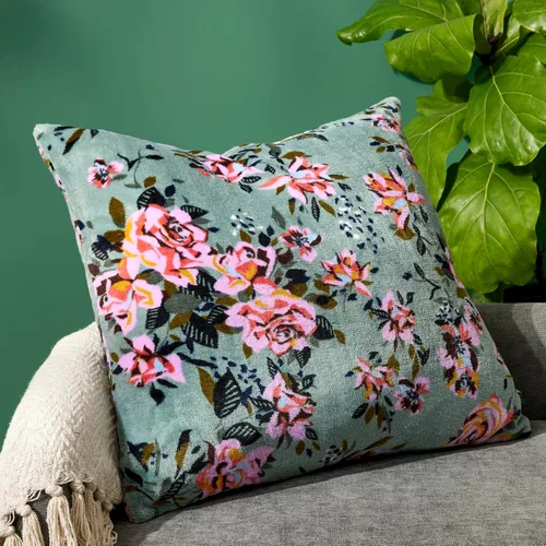 Miniatura 2 de Vera Bradley Almohada decorativa para mujer con inserto hipoalergénico extraíble, Rosy Outlook.