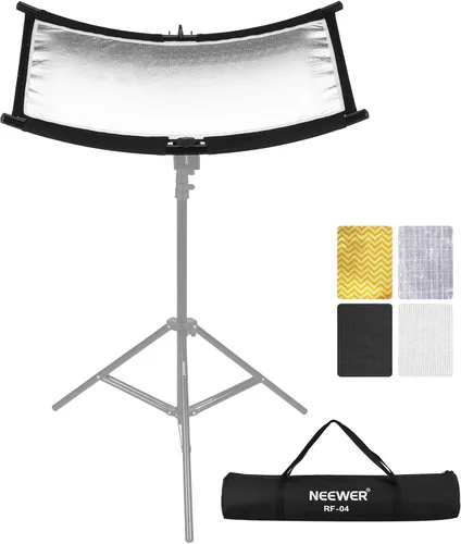 NEEWER Reflector difusor de luz tipo U para estudio y fotografía con estuche de transporte, reflector curvado Arclight 30"x18"/75x40cm en
