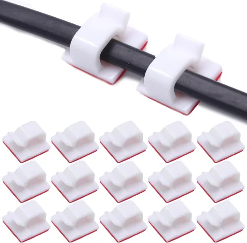 Miniatura 9 de 100 clips adhesivos para cables en la pared, organización de cables para TV, PC, laptop, cables Ethernet y escritorios (negro)
