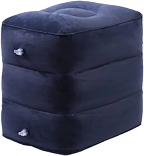 Miniatura 9 de Reposapiés inflable para viajes aéreos, almohada de viaje de altura ajustable para niños y adultos con 3 capas para avión, automóvil, autobús