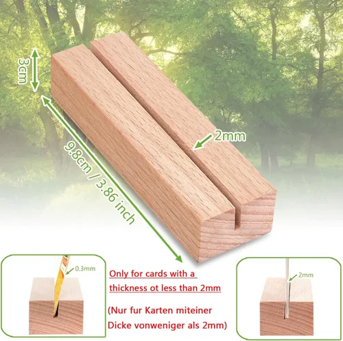Miniatura 2 de 16 soportes de madera para tarjetas de lugar, soporte para tarjetas de fotos de madera para bodas, banquetes y fiestas, soporte de números de mesa