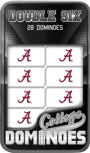 MasterPieces Game Day - NCAA Alabama Crimson Tide - Juego de Dominó Doble Seis de 28 Piezas con Logo del Equipo