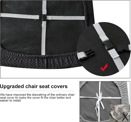 Miniatura 5 de Genina - Fundas impermeables de asiento para sillas de comedor y cocina, fundas de asiento de silla de comedor, fundas de asiento de cocina, fundas