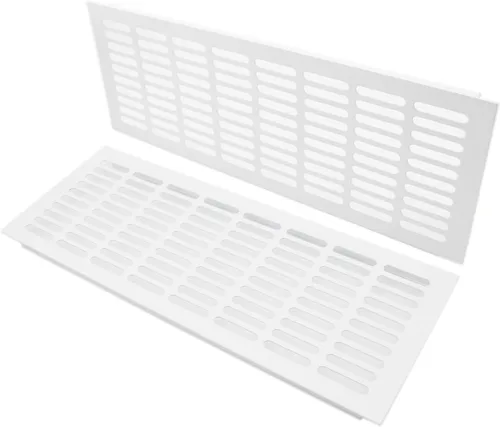 Miniatura 15 de 2 fundas para ventilación de aire, rejilla de ventilación de aleación de aluminio blanca rectangular, cubierta de rejilla de metal para armario