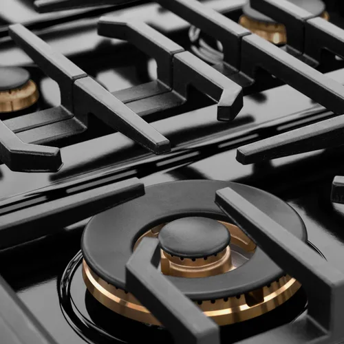 Miniatura 3 de ZLINE Designer Collection - Cocina de gas Paramount de 36 pulgadas con 6 quemadores en acero inoxidable satinado negro con detalles en negro mate