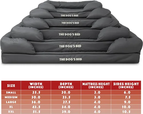 Miniatura 7 de The Dog's Bed - Cama ortopédica de espuma viscoelástica para perros medianos, colchón de soporte de alta densidad, entrada frontal baja, funda negro