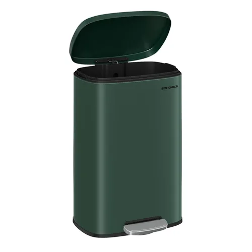 Miniatura 20 de SONGMICS Bote de basura de 13 galones (50 litros), cubo de basura de cocina de acero inoxidable, cubo de basura para reciclaje o basura, cierre Azul