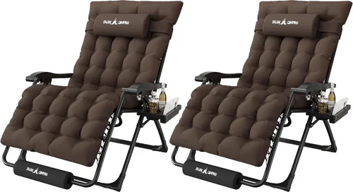 Miniatura 12 de Amopatio Silla de gravedad cero de gran tamaño, silla reclinable de 29 pulgadas de ancho, con bloqueo y reposapiés mejorados, soporte para tazas