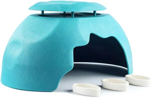Miniatura 8 de OMEM Casa de reptiles con fregadero de cerámica, terrario, caja de cría de cuevas, refugio, decoración de hábitat, escondites para tortuga, lagarto