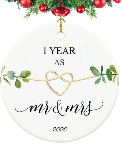 Miniatura 16 de Adorno de 50 aniversario, regalos para aniversario de boda de 50 años, regalos de boda 50 para padres, parejas, 2.9 pulgadas, cerámica de 50 años
