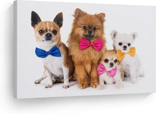 Miniatura 17 de Diseño de arte de la sonrisa Retrato de lindo Yorkie Yorkshire Terrier perro animal lienzo de pared impresión arte del dueño de mascotas amante