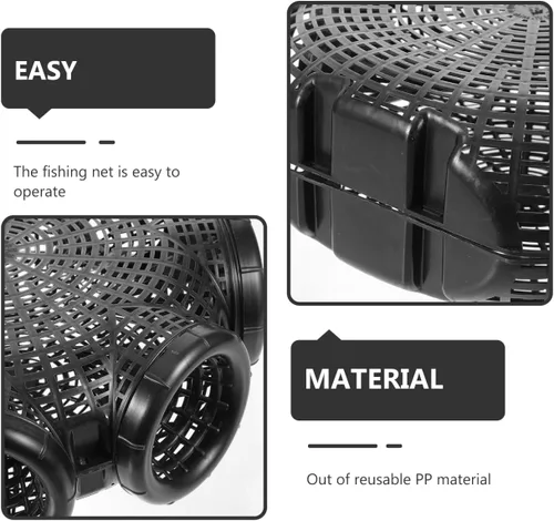 Miniatura 5 de Toddmomy Jaula de pesca portátil para cangrejos de cangrejo de 13.18 x 11.61 x 4.72 pulgadas, reutilizable, trampa de cangrejo de acero, jaula