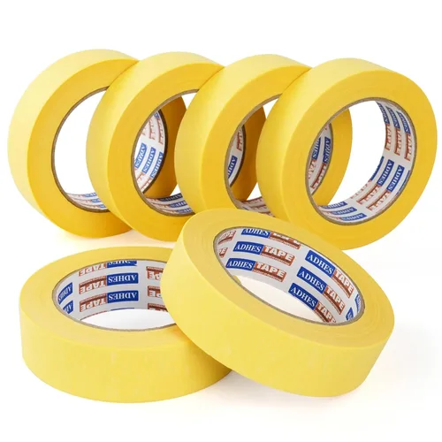 Miniatura 14 de ADHES - Cinta adhesiva amarilla para pintores, 0.7 pulgadas x 55 yardas x 6 rollos, cinta segura para pared sin residuos para pintura de pared