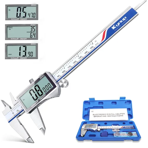 Kynup Herramienta de medición de calibrador digital, calibrador de dial Vernier, micrómetro exterior digital, herramienta de bricolaje de calibre de