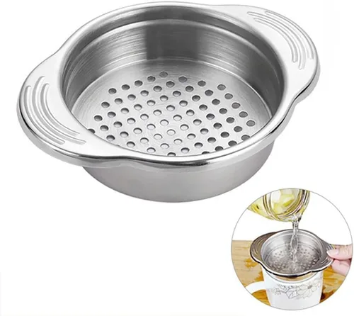 Colador para latas de alimentos, tamiz de acero inoxidable, tapa de atún, prensa, colador de enlatado, escurridor de aceite, herramientas de cocina
