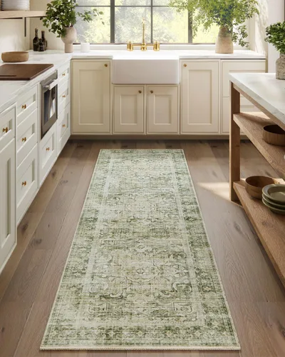 Miniatura 8 de Alfombra de pasillo lavable antideslizante: alfombra de cocina de 2 x 6 pies, resistente a las manchas, con parte trasera de goma, alfombra suave