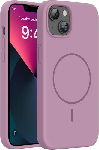 Miracase Funda diseñada para iPhone 13, con protector de pantalla de vidrio templado, forro de microfibra suave antiarañazos, funda de goma de